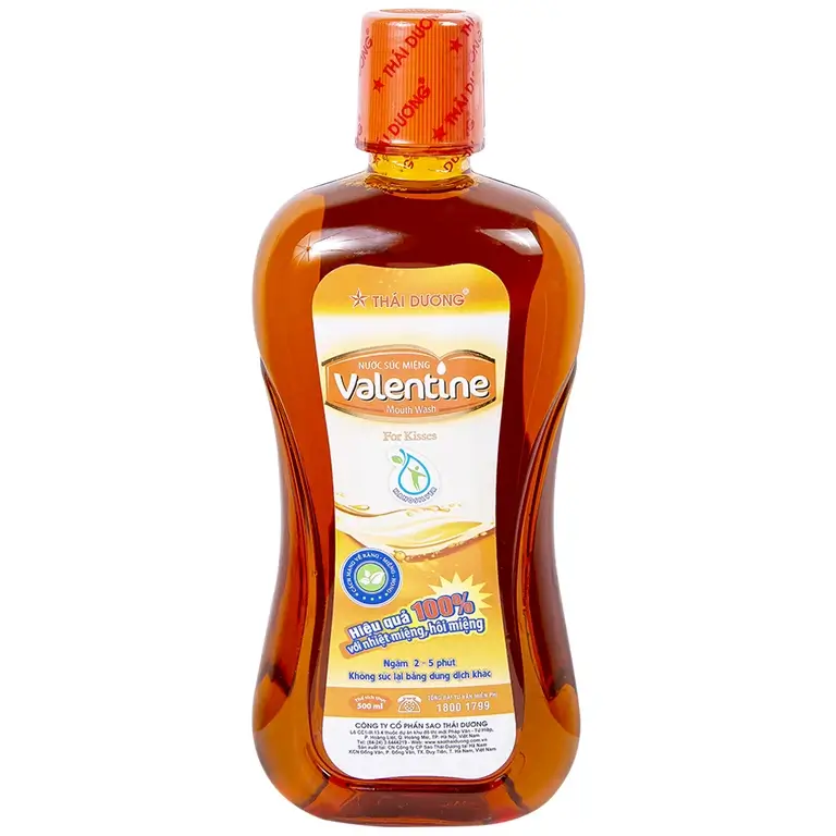 Nước súc miệng Valentine Thái Dương diệt khuẩn, bảo vệ răng miệng (500ml)