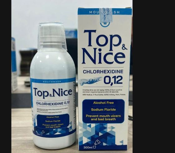 Nước súc miệng Top & Nice diệt khuẩn, sát khuẩn họng Chlorhexidine 0,12%